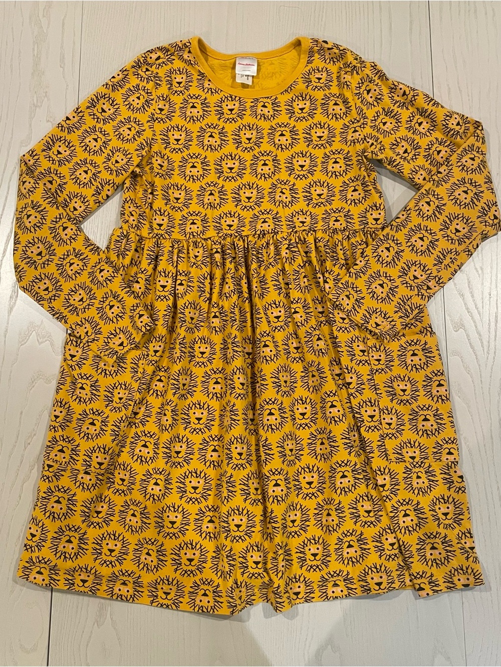Hanna Andersson Long Sleeve Playground Dress with Pockets Friendly Lion 12 150